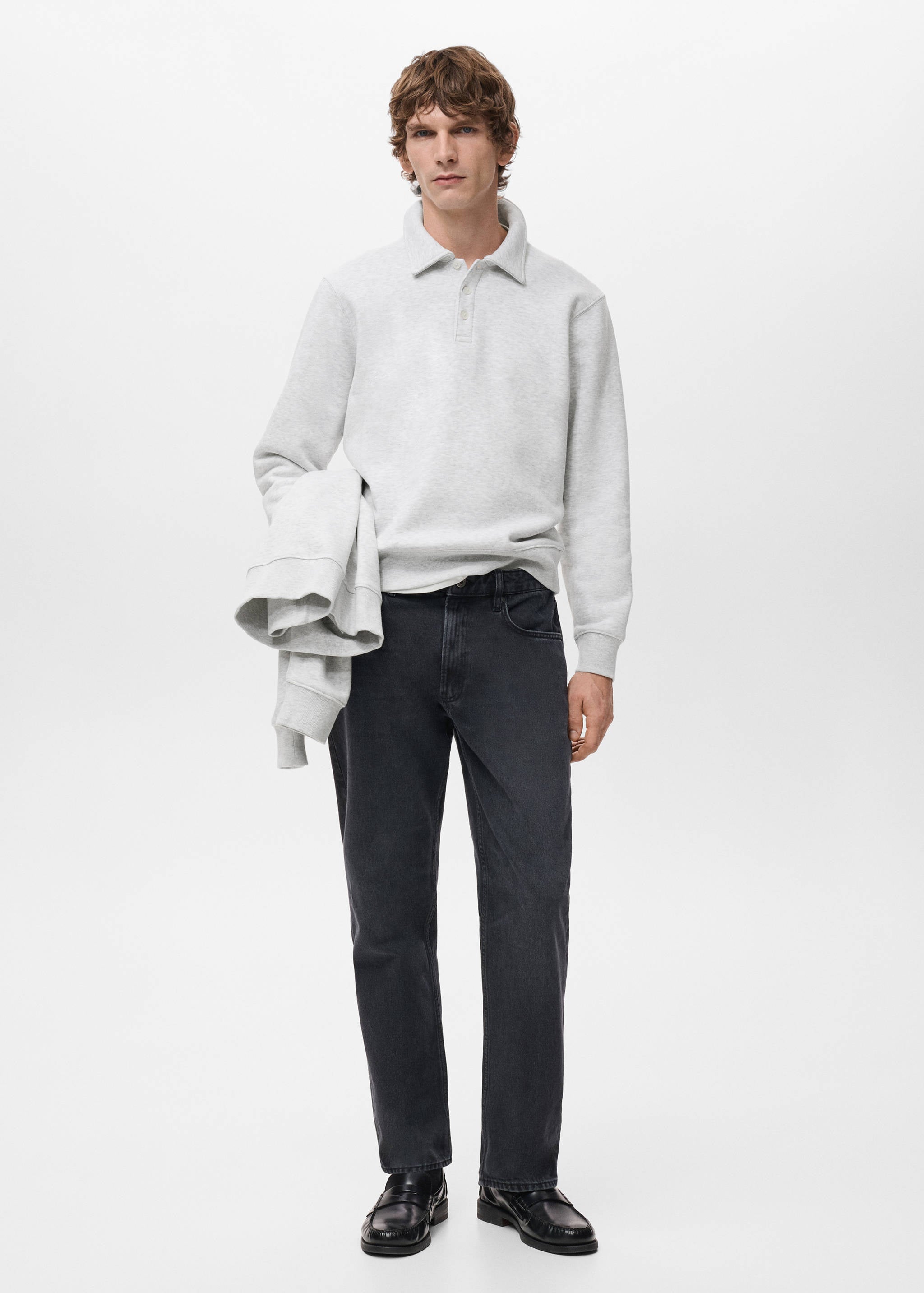Mango sweatshirt bola in light vigore grey-001