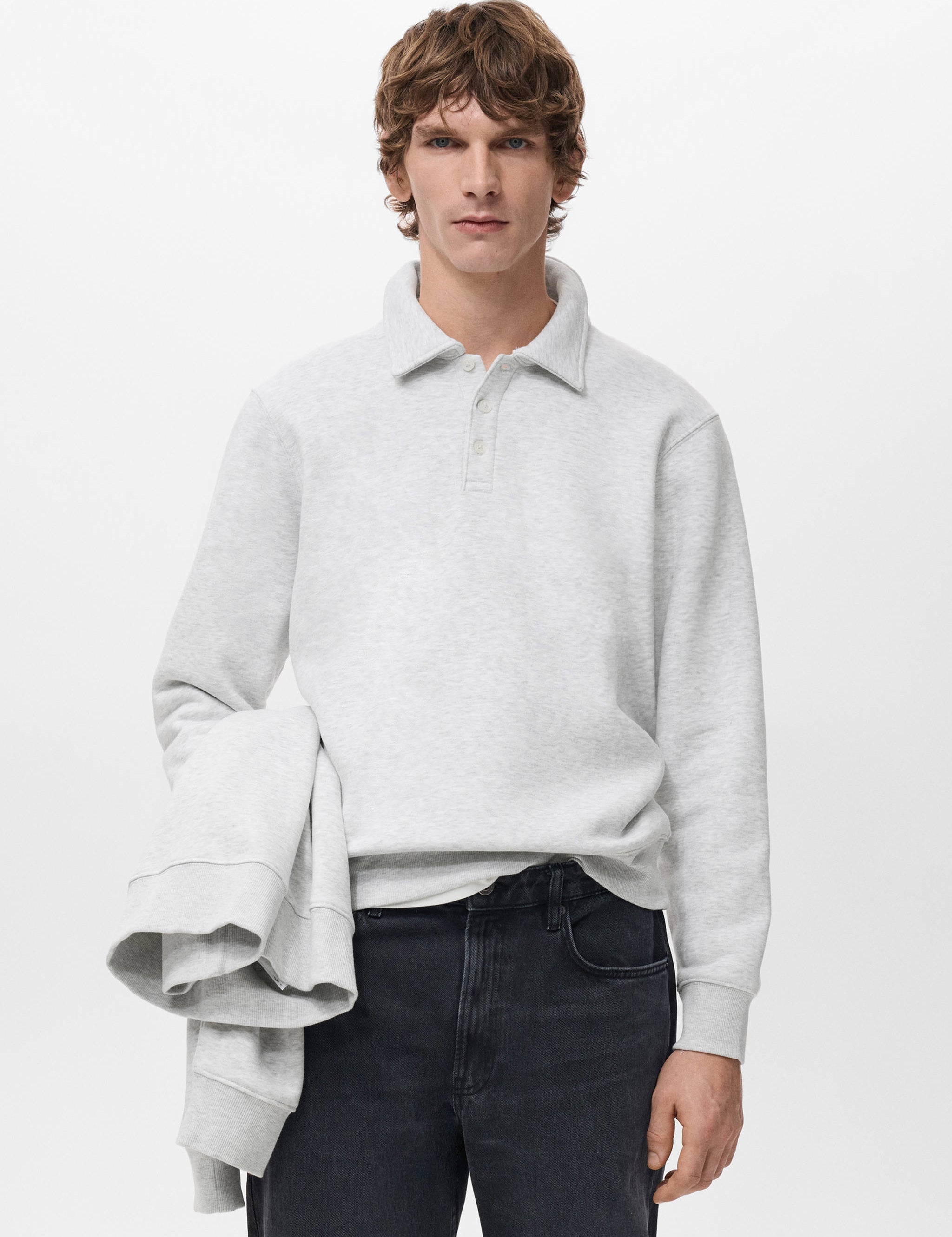 Mango sweatshirt bola in light vigore grey-002