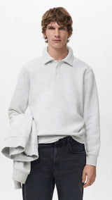 Mango sweatshirt bola in light vigore grey-002