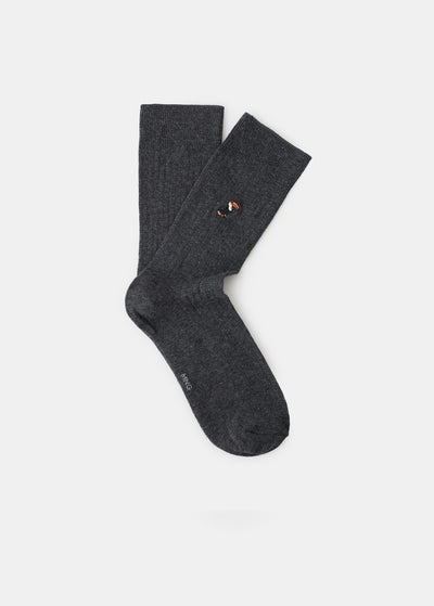 Mango socks toucan in grey - Image 1