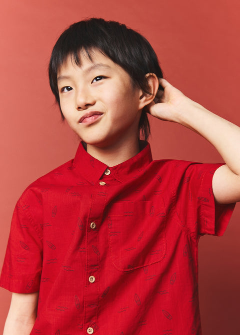 Mango shirt surf in red