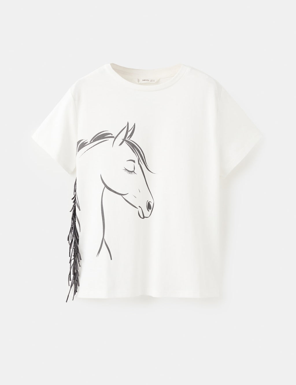 Mango t-shirt horse in off white - Image 1