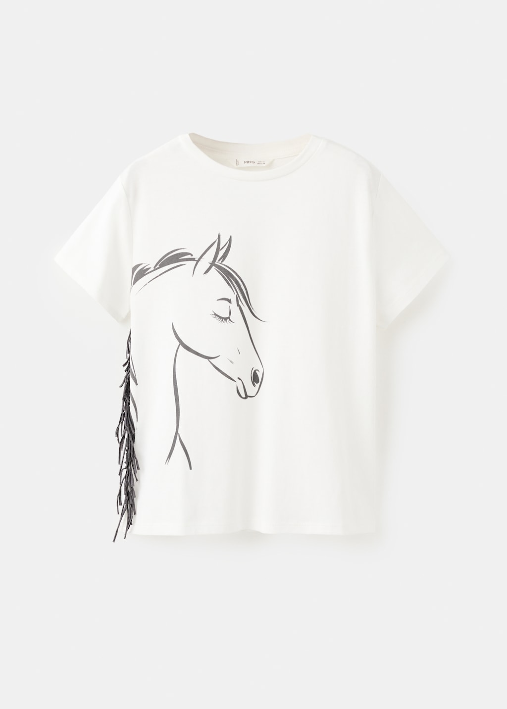 Mango t-shirt horse in off white - Image 1