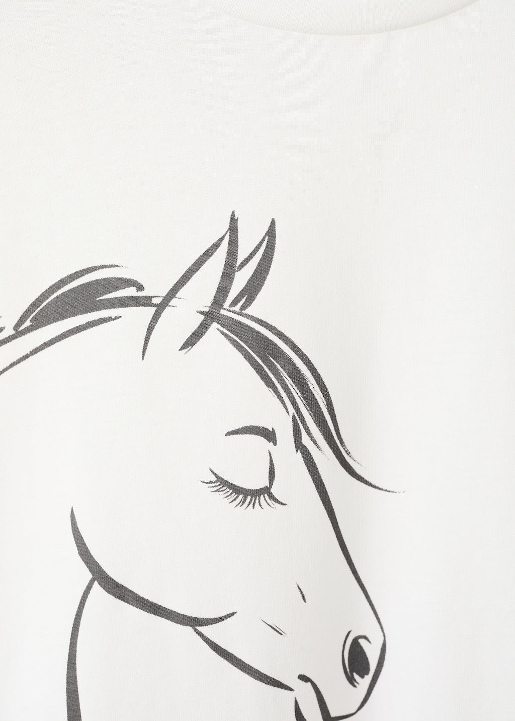 Mango t-shirt horse in off white - Image 2