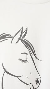 Mango t-shirt horse in off white - Image 2