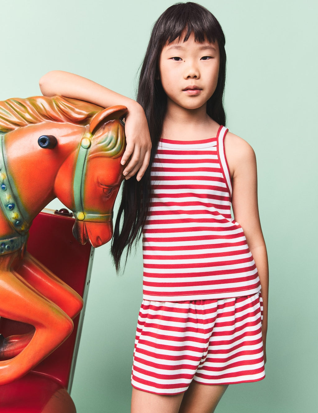 Mango t-shirt ribrset in red - Image 1