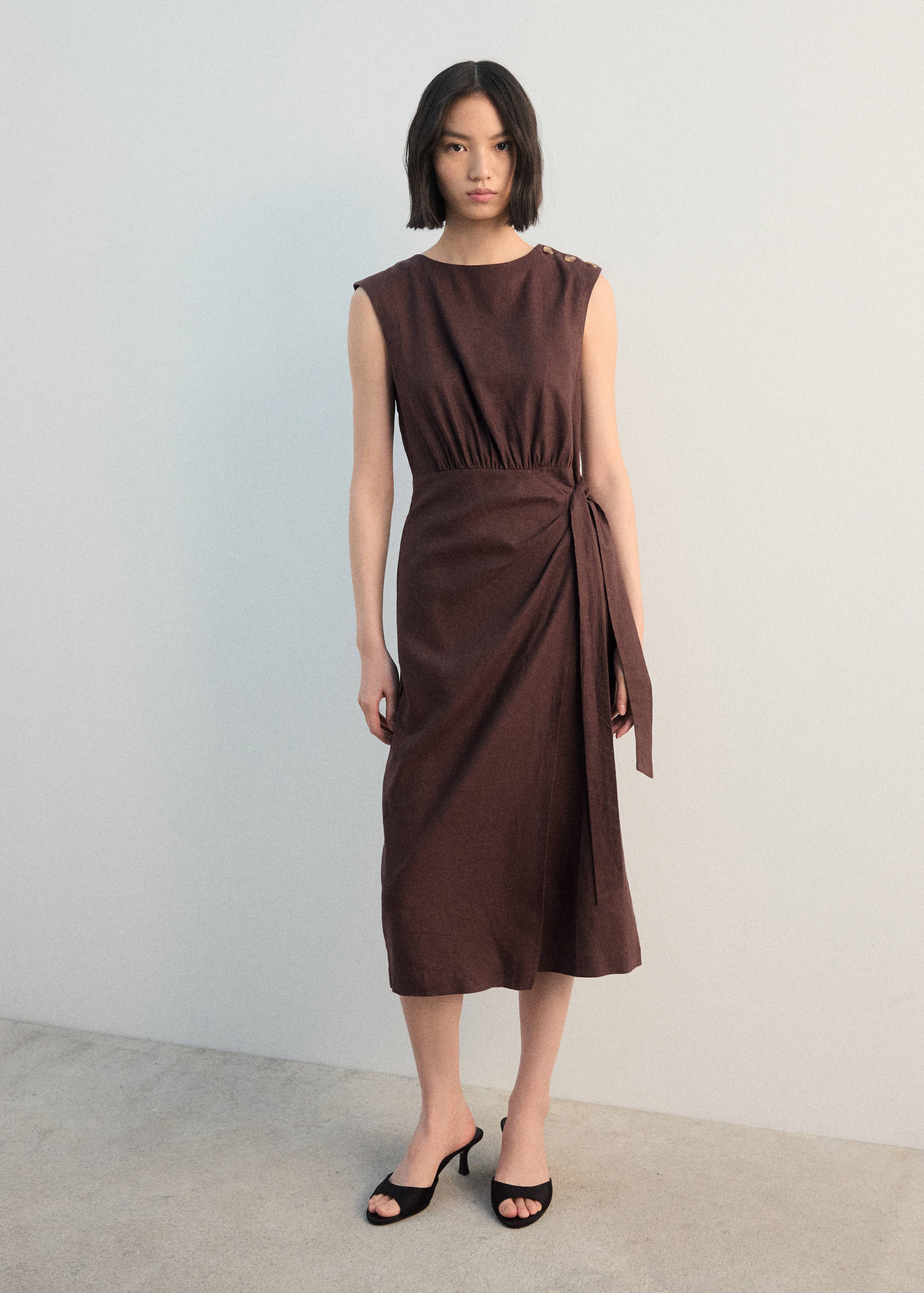 Mango dress gin in chocolate-001