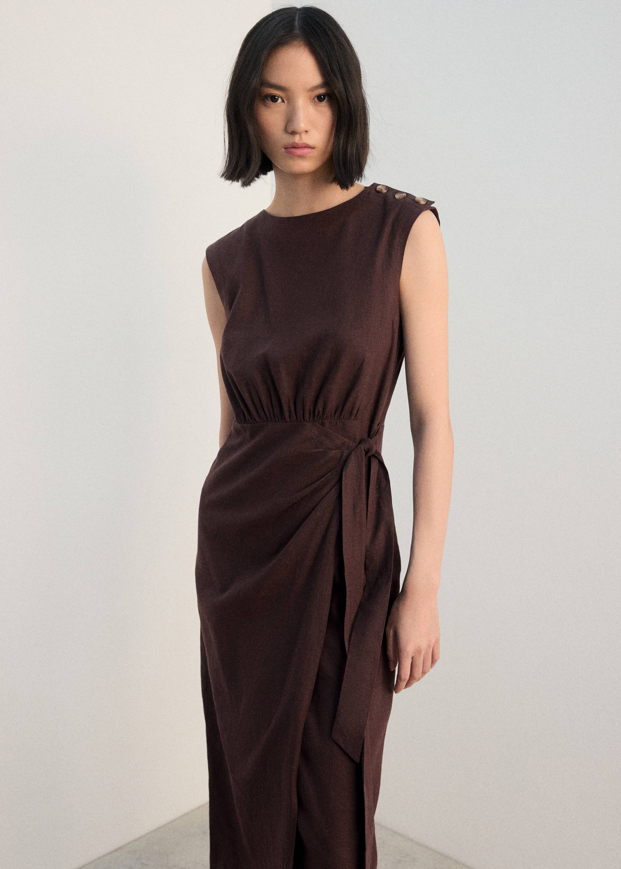 Mango dress gin in chocolate-002