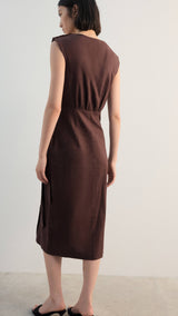 Mango dress gin in chocolate-003