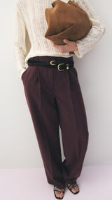Mango trousers veronica in purple brown - Image 1