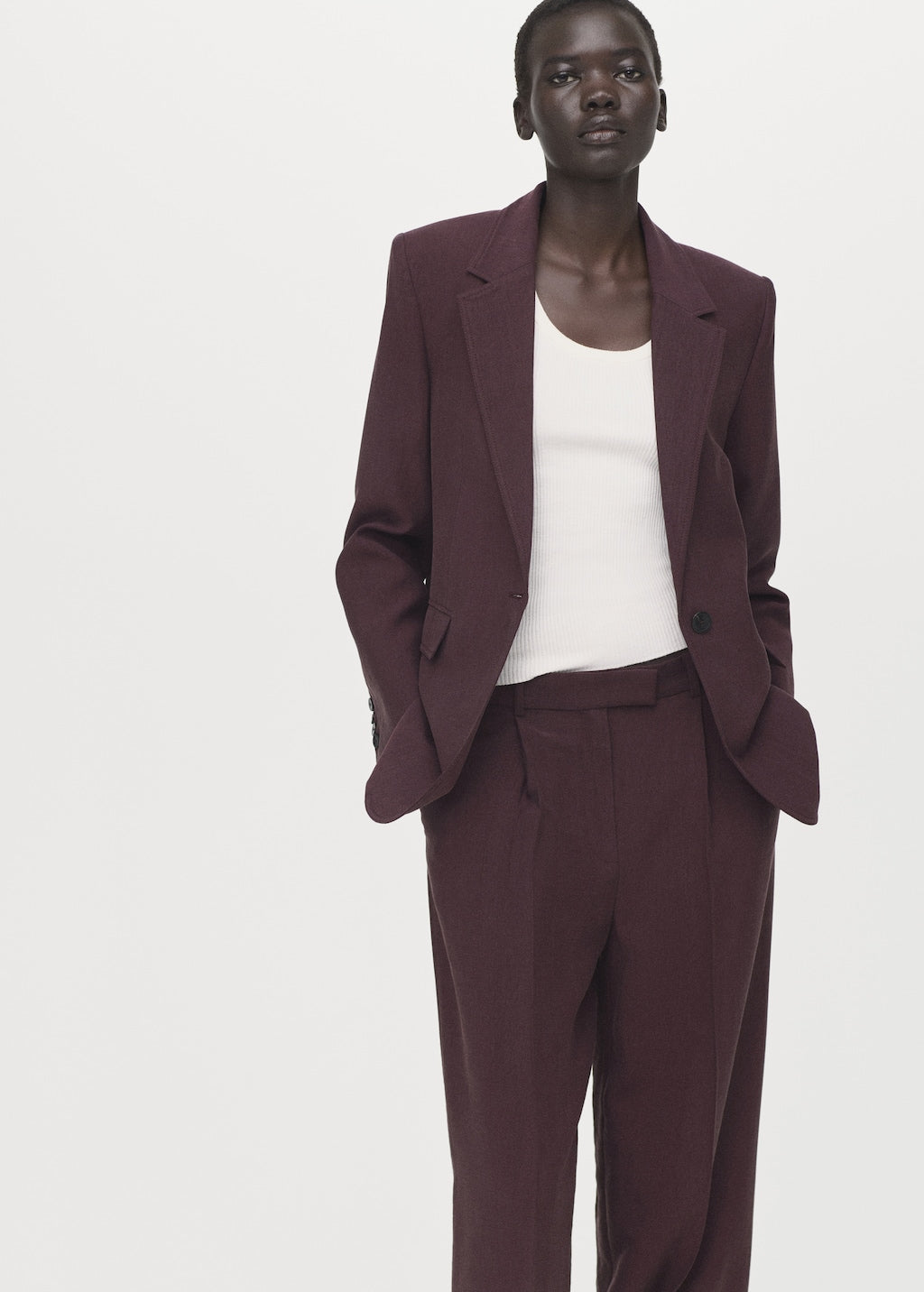Mango trousers veronica in purple brown - Image 4