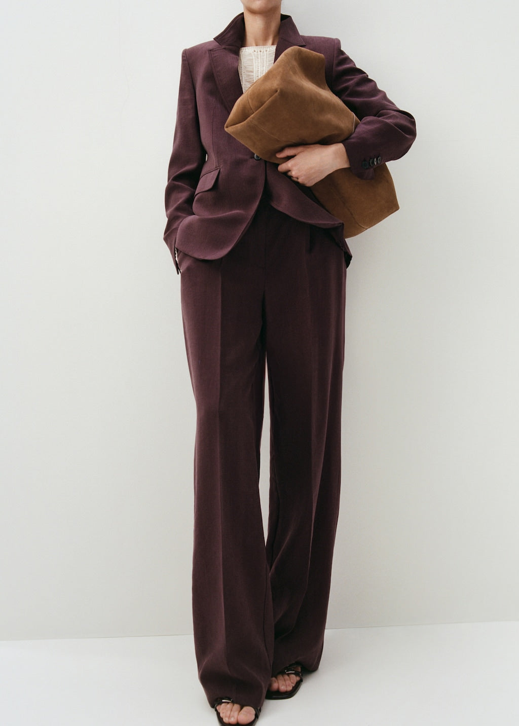 Mango trousers veronica in purple brown - Image 5