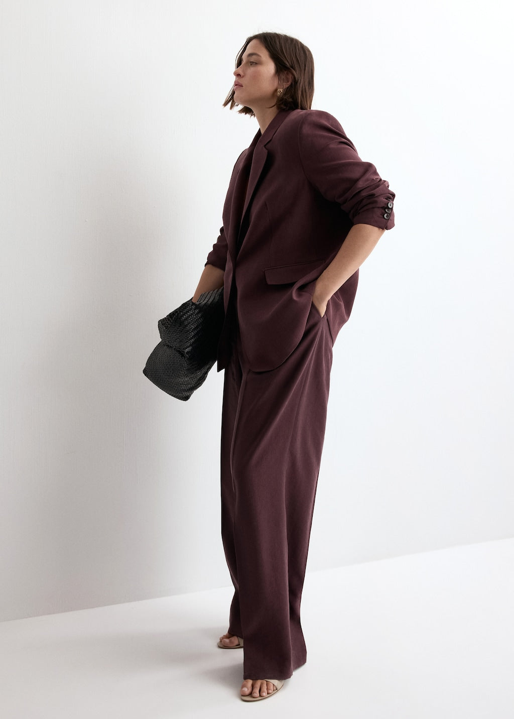 Mango trousers veronica in purple brown - Image 6