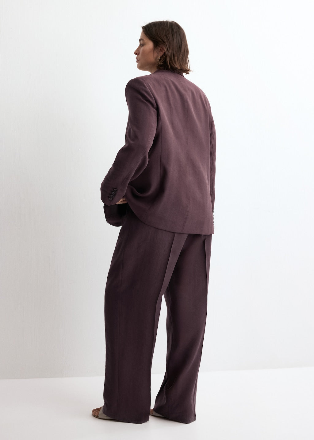 Mango trousers veronica in purple brown - Image 7
