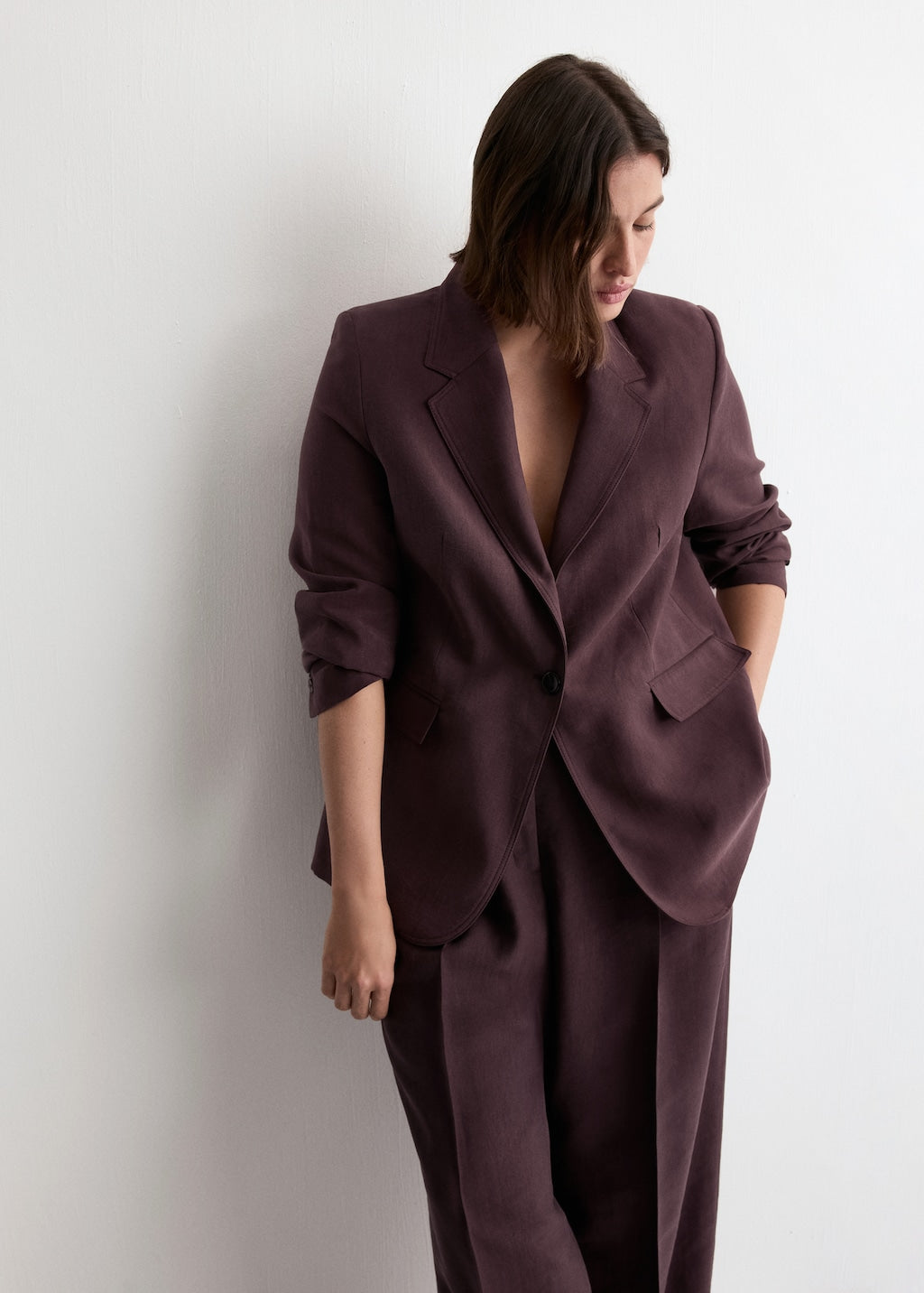 Mango trousers veronica in purple brown - Image 8