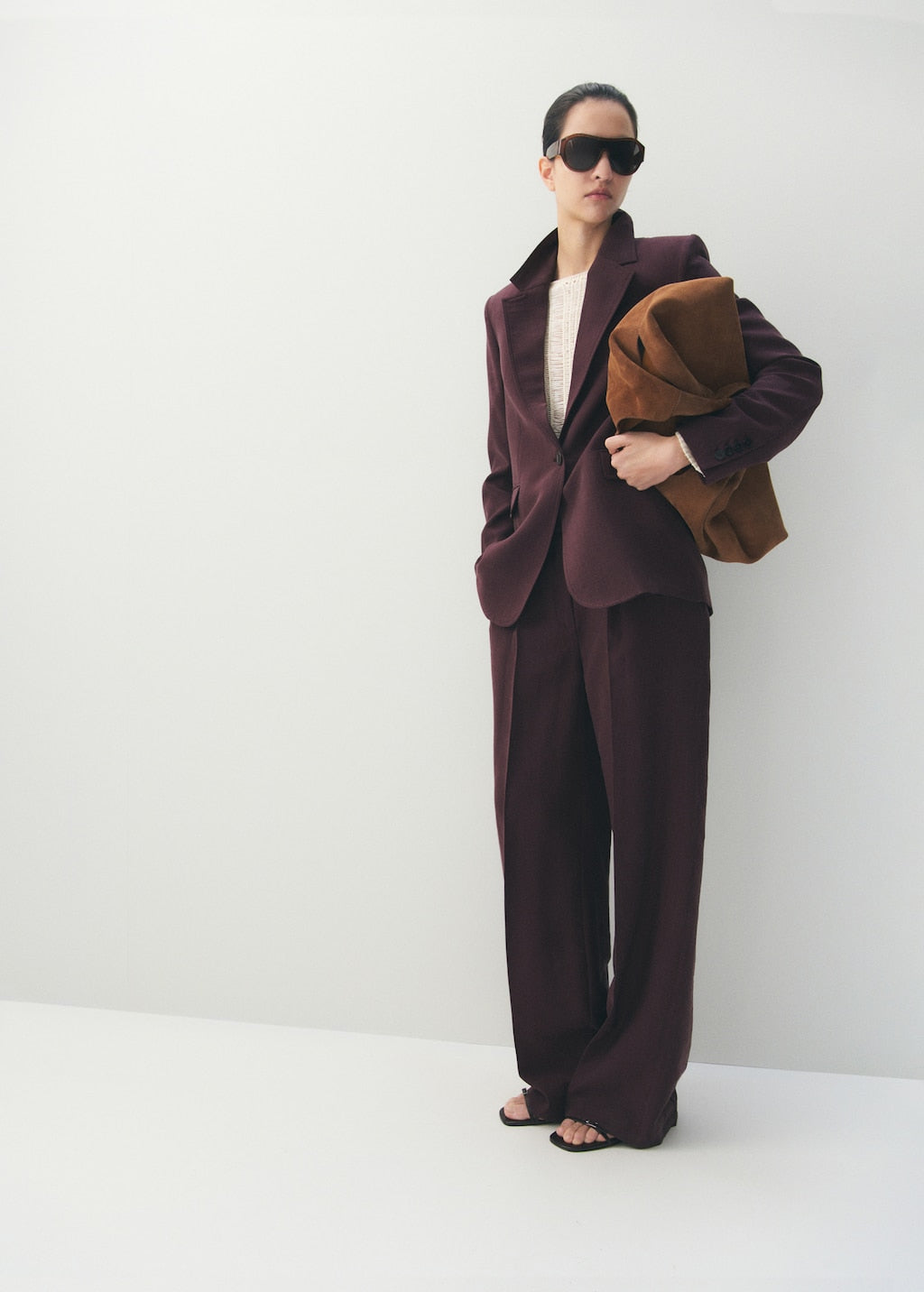 Mango trousers veronica in purple brown - Image 10