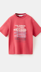 Mango t-shirt fbarcas in red - Image 2
