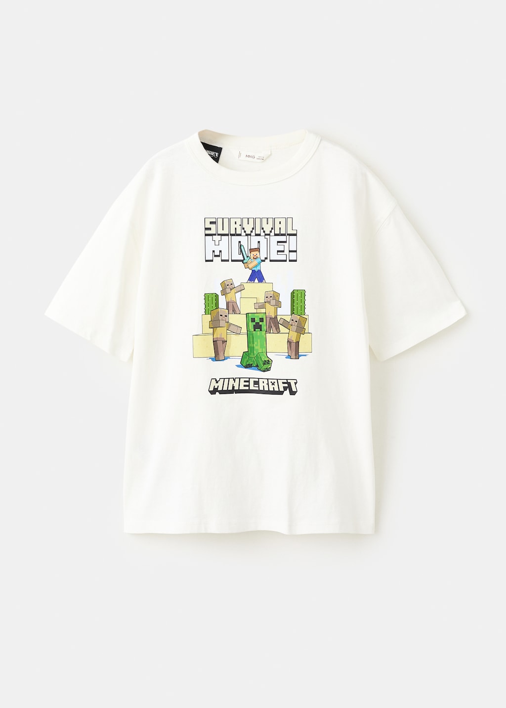 Mango t-shirt minecraw in off white - Image 1