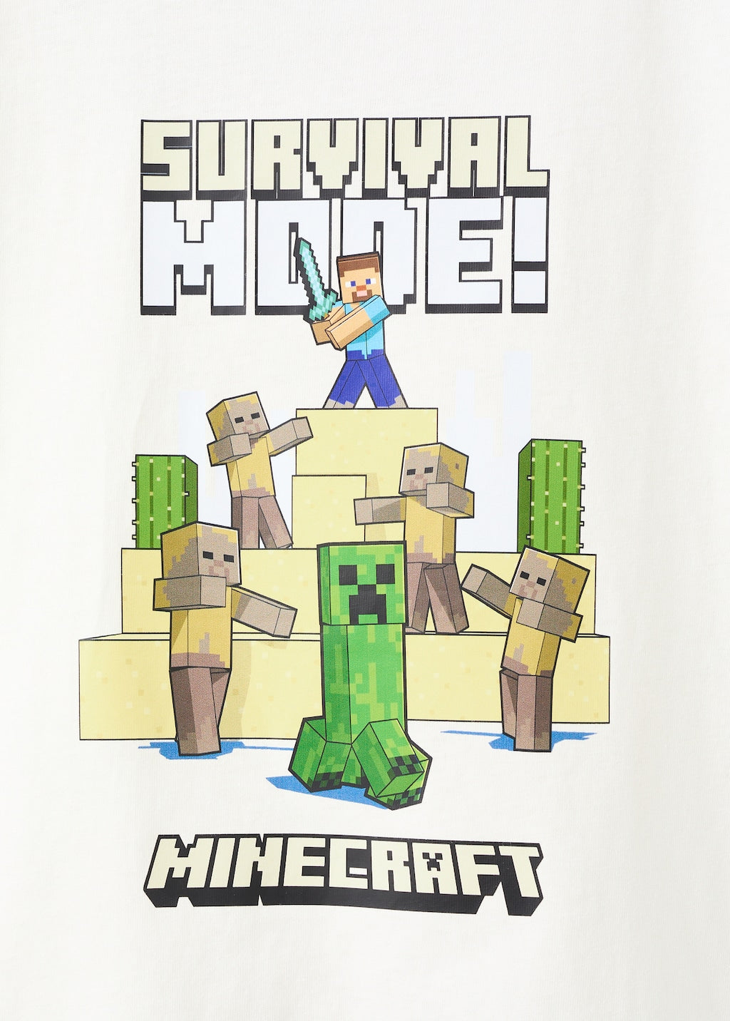 Mango t-shirt minecraw in off white - Image 3