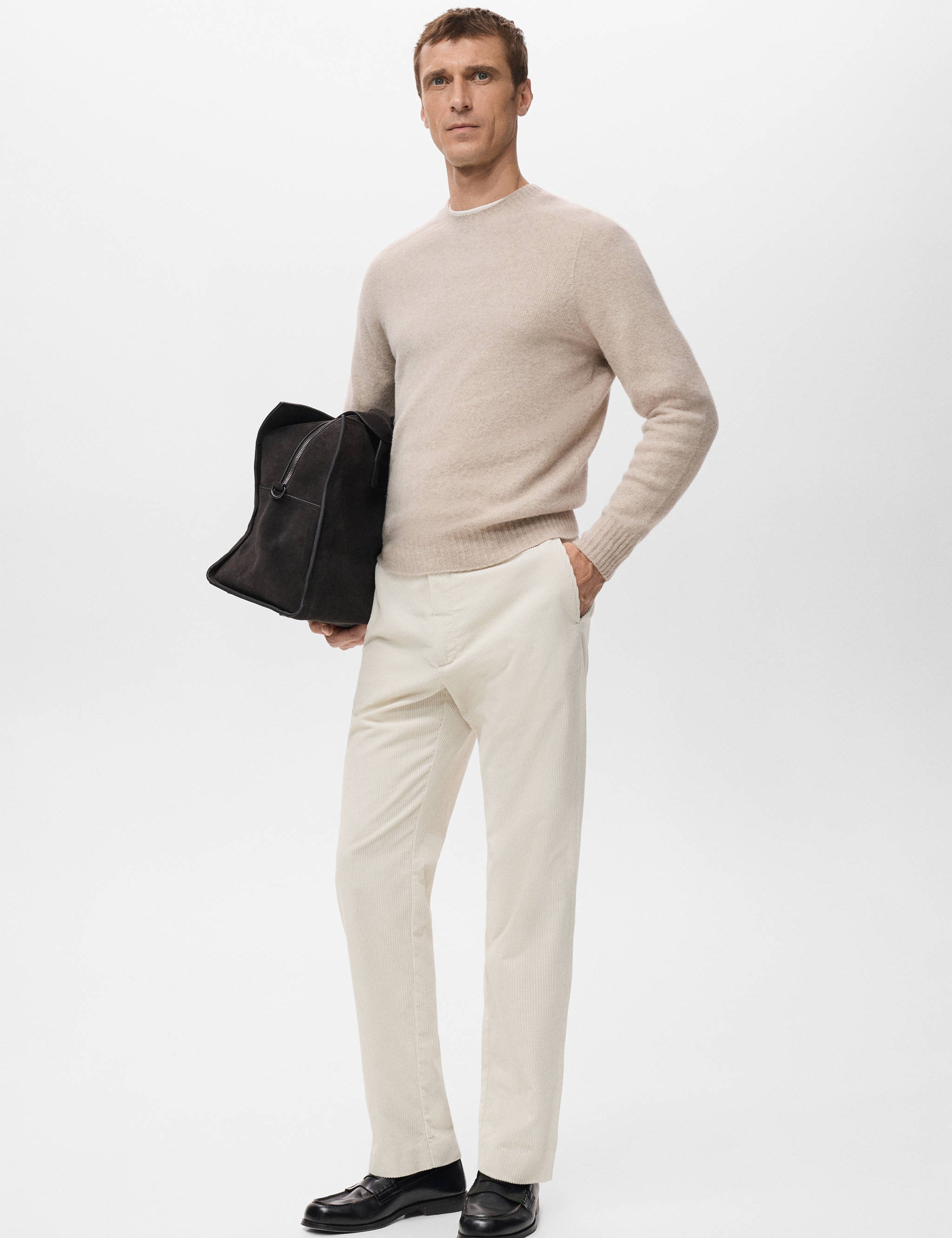 Mango trousers pierre in off white-001