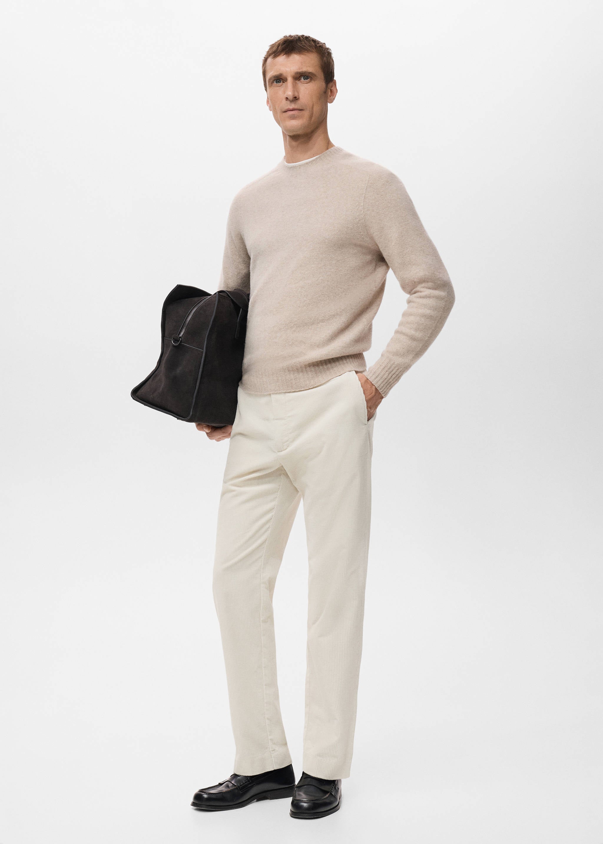Mango trousers pierre in off white-001