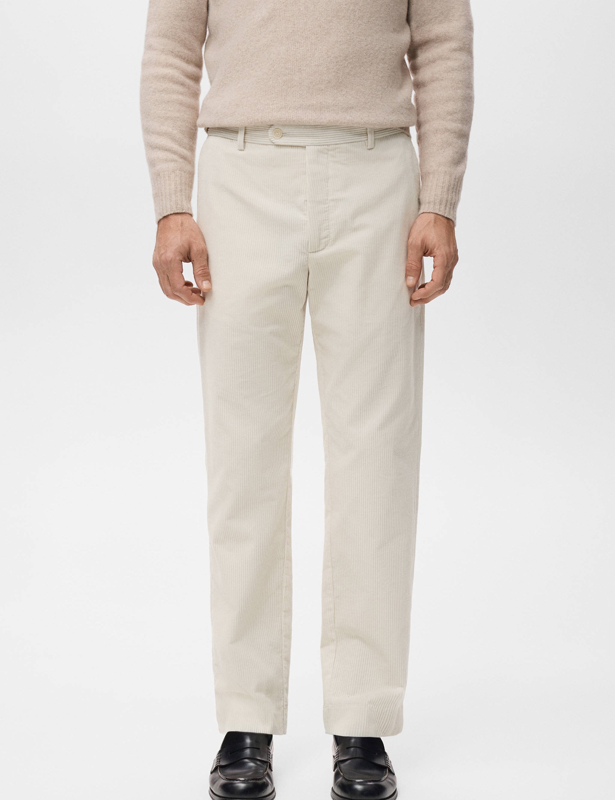 Mango trousers pierre in off white-002