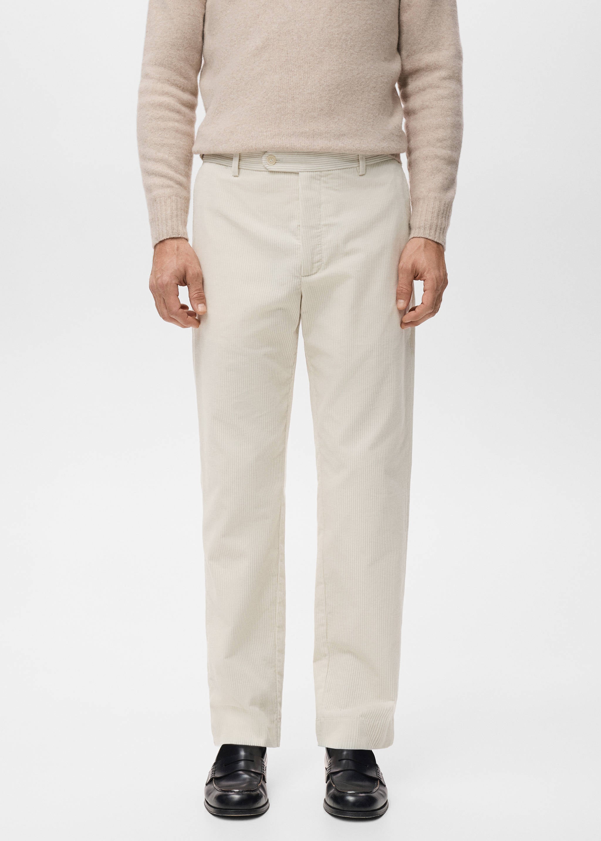 Mango trousers pierre in off white-002