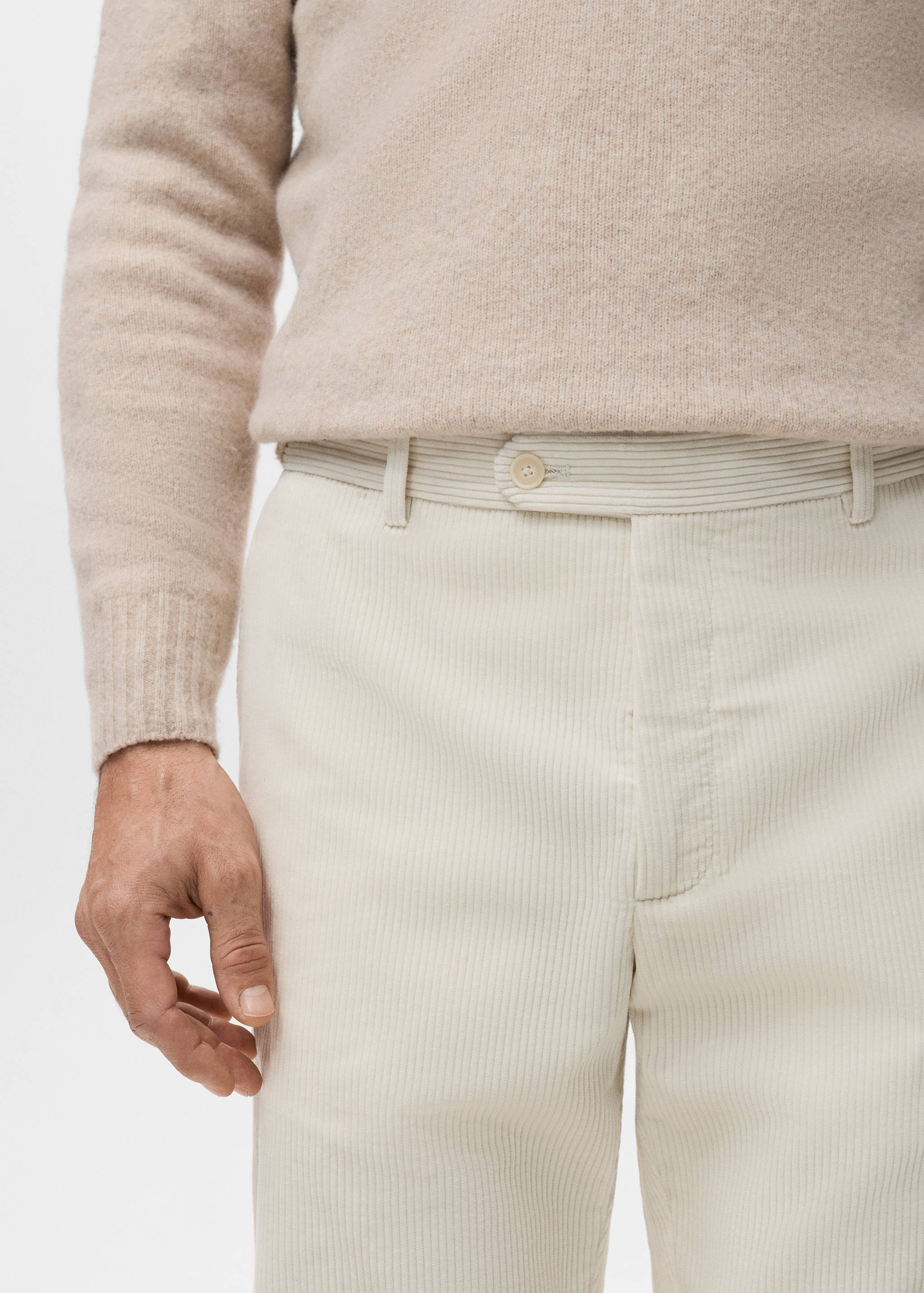 Mango trousers pierre in off white-004