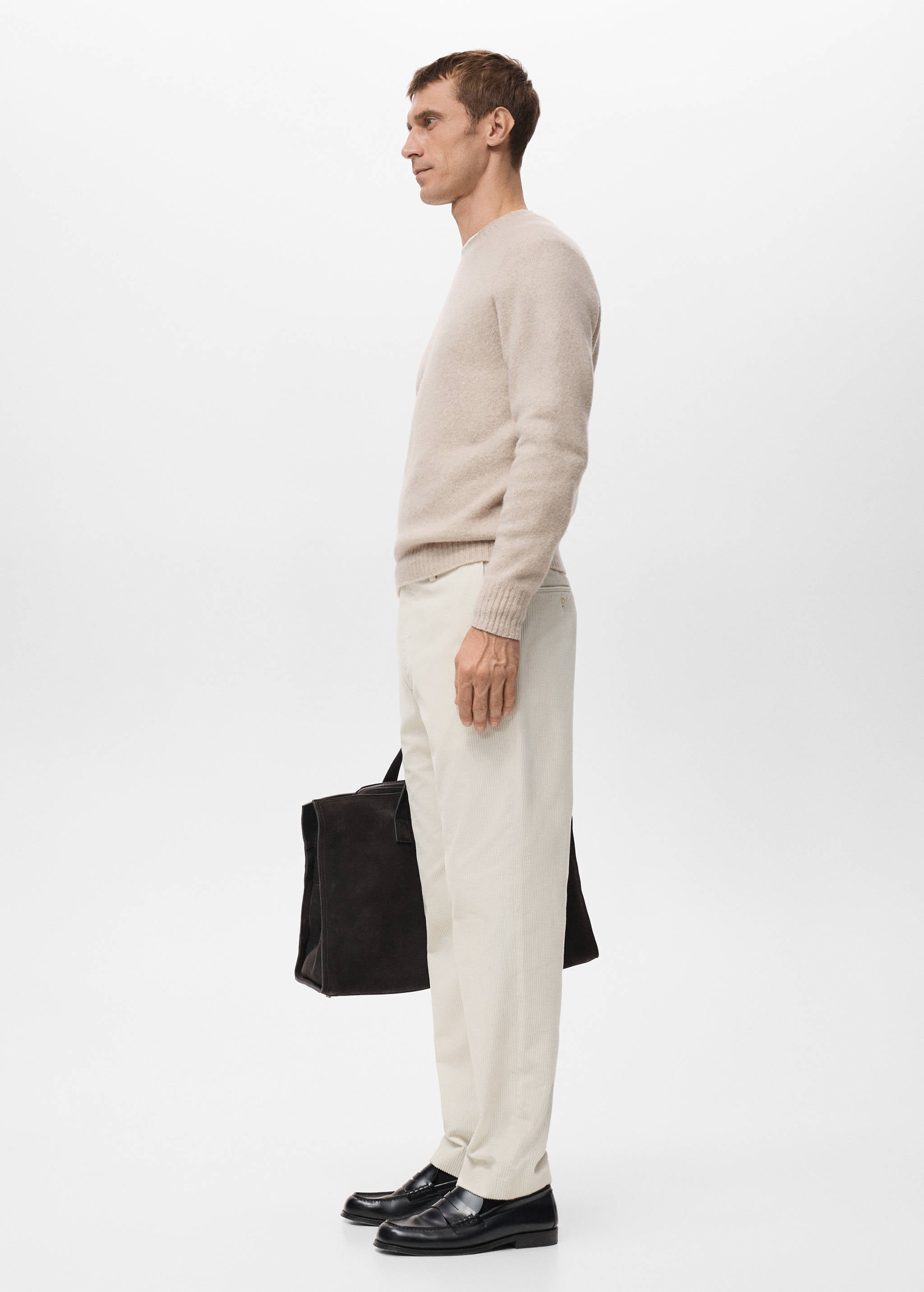 Mango trousers pierre in off white-008