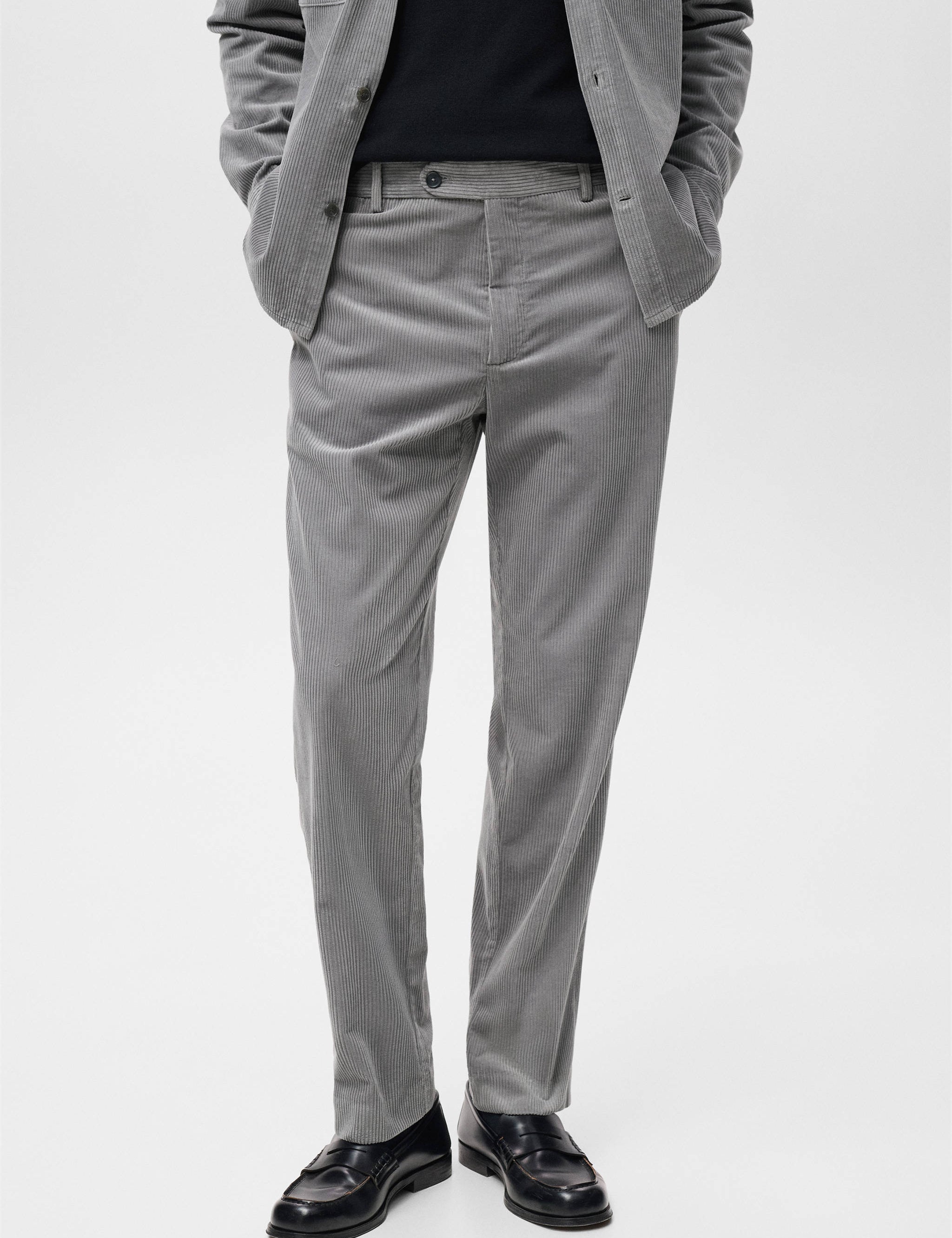 Mango trousers pierre in light vigore grey-002