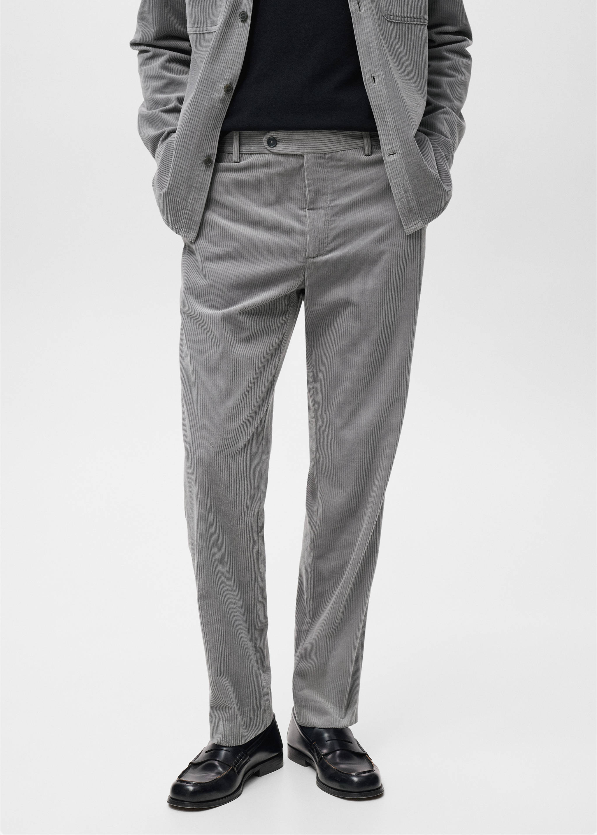 Mango trousers pierre in light vigore grey-002