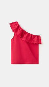 Mango t-shirt lace in red - Image 1