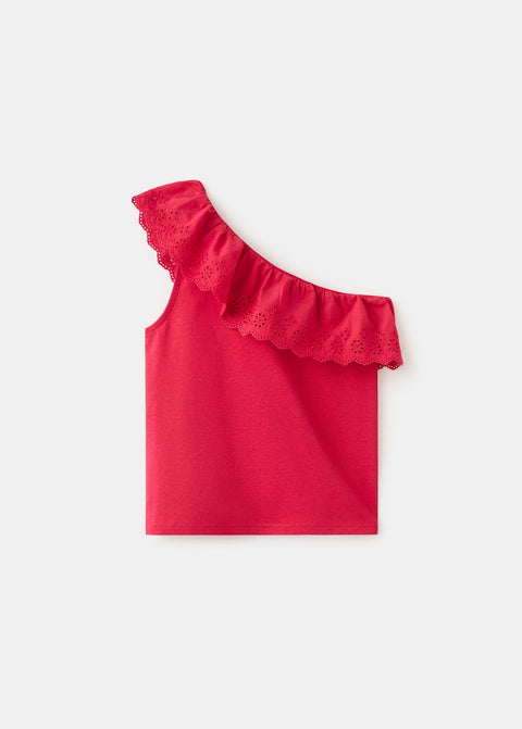 Mango t-shirt lace in red