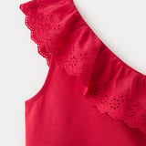 Mango t-shirt lace in red - Image 3
