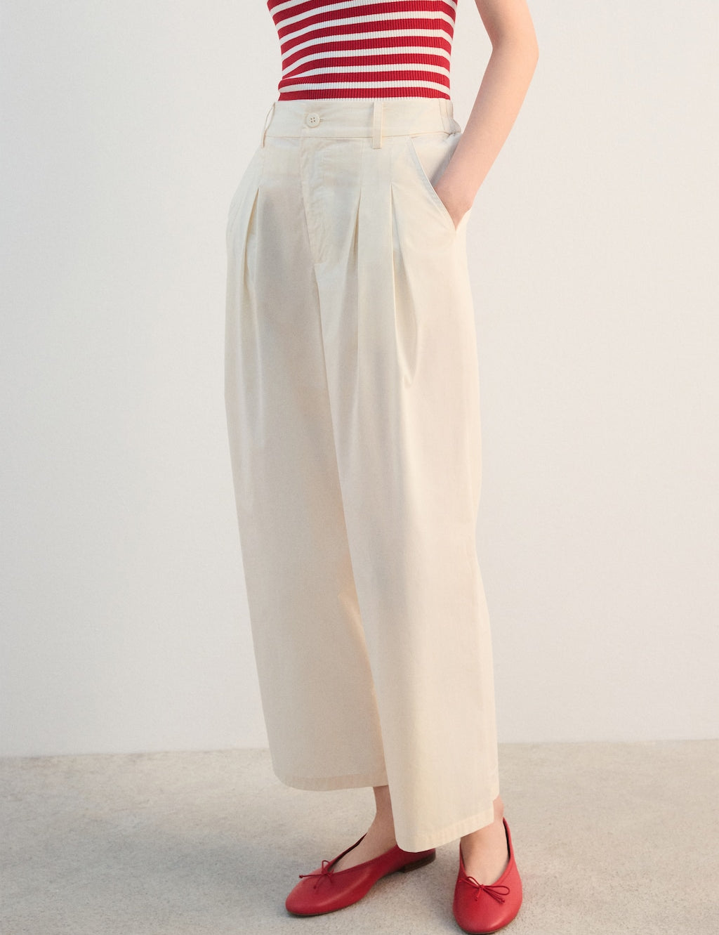 Mango trousers butter in pastel yellow - Image 1