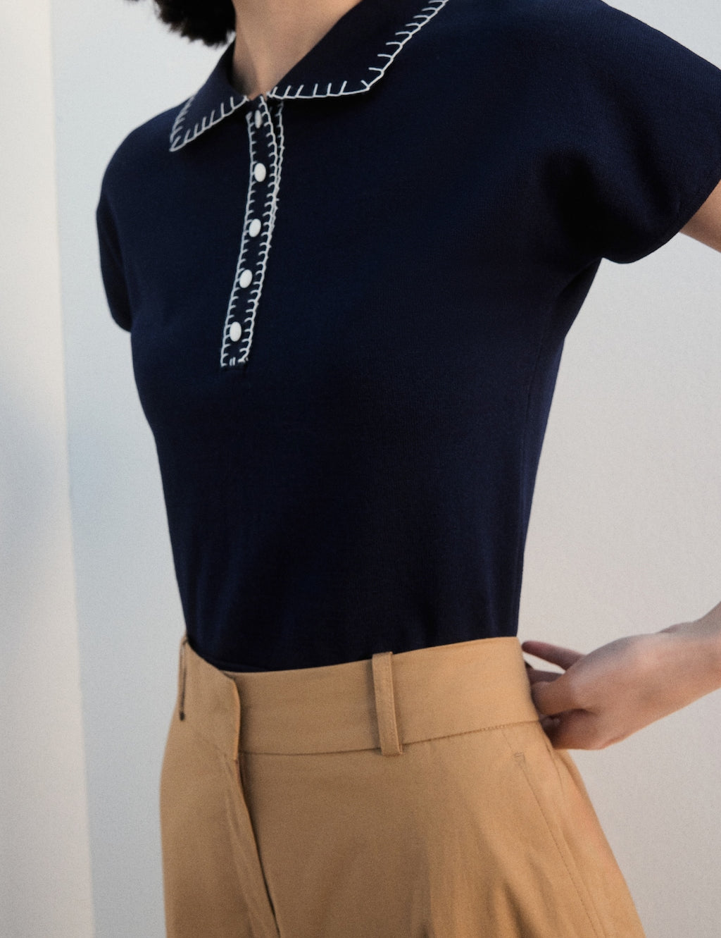 Mango sweater polora in navy - Image 1