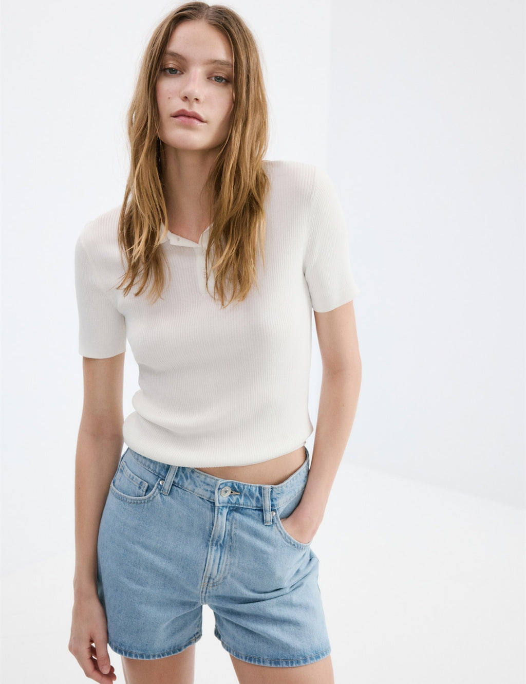 Mango shorts zoey in light denim - Image 1