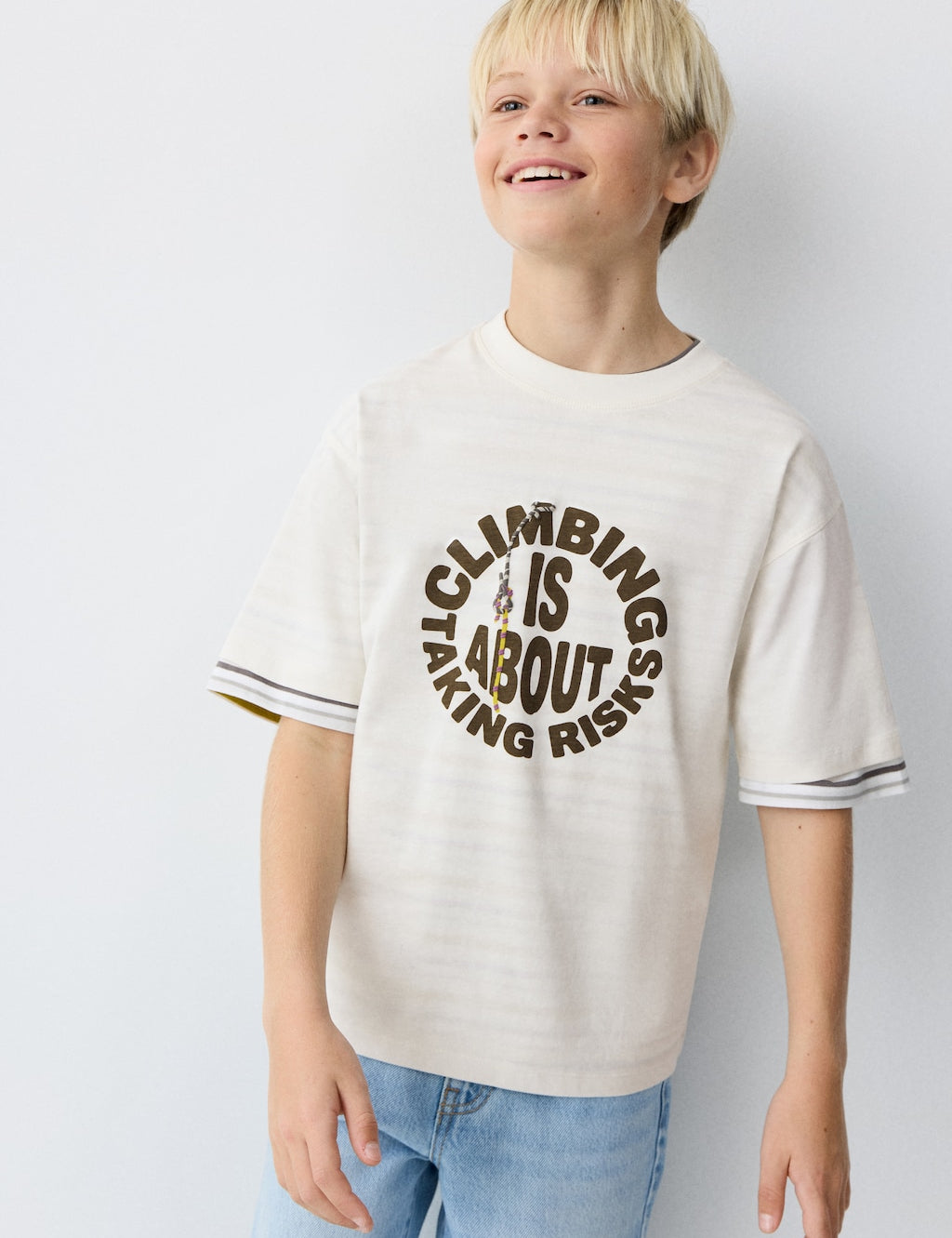 Mango t-shirt eclimb in off white - Image 1