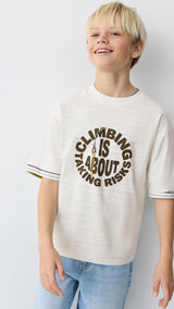 Mango t-shirt eclimb in off white - Image 1