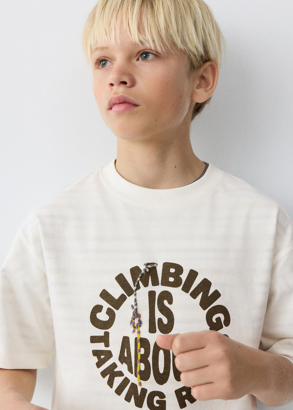 Mango t-shirt eclimb in off white - Image 4
