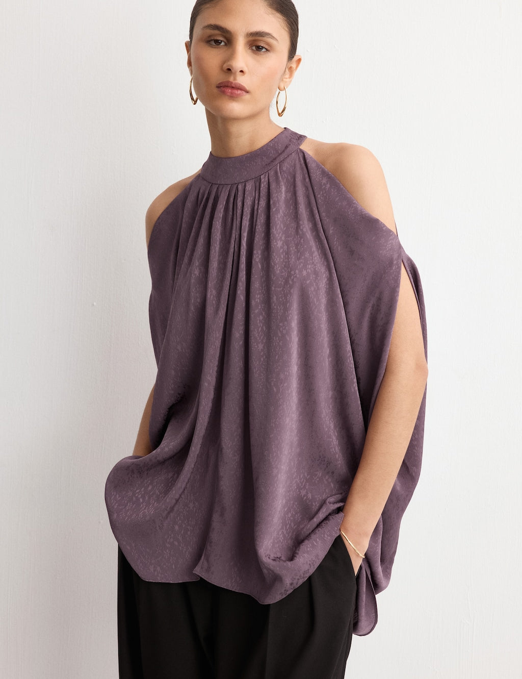 Mango top annie in purple brown - Image 1