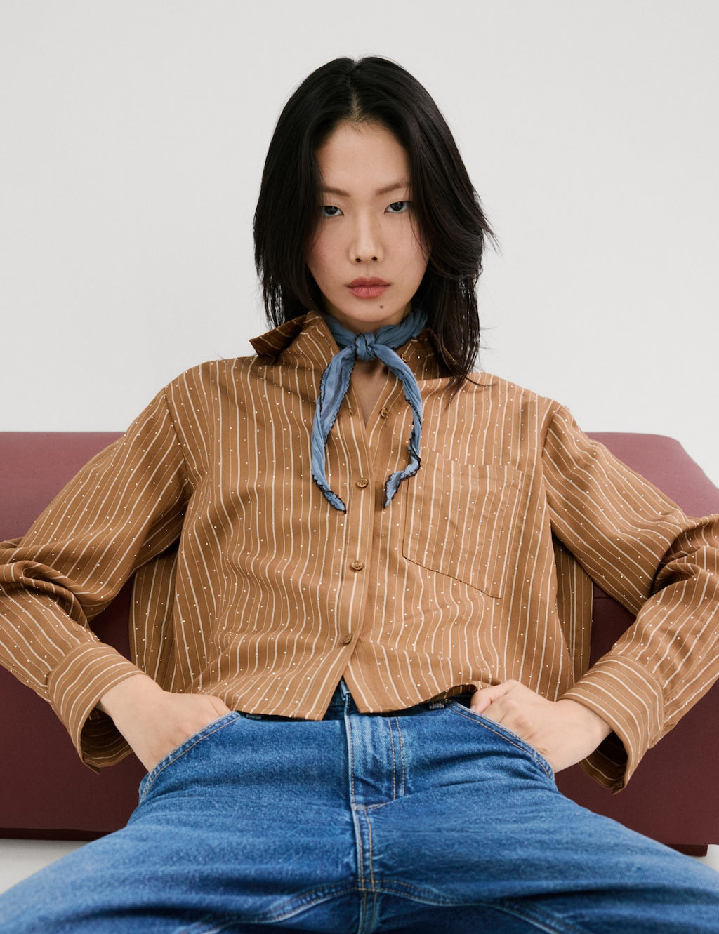 Mango shirt puna in brown - Image 1