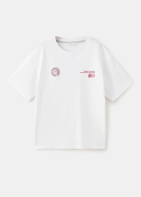 Mango t-shirt fsports in white