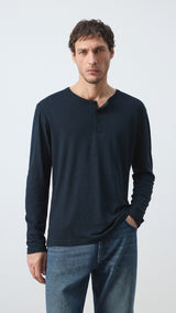 Mango t-shirt panaml in navy - Image 1