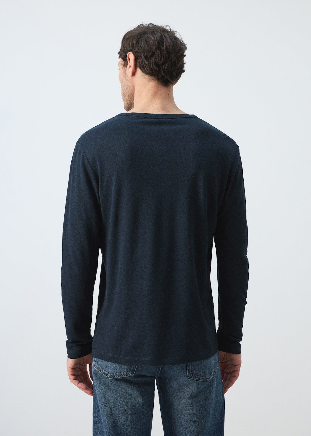 Mango t-shirt panaml in navy - Image 8