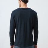Mango t-shirt panaml in navy - Image 8