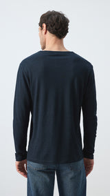 Mango t-shirt panaml in navy - Image 8