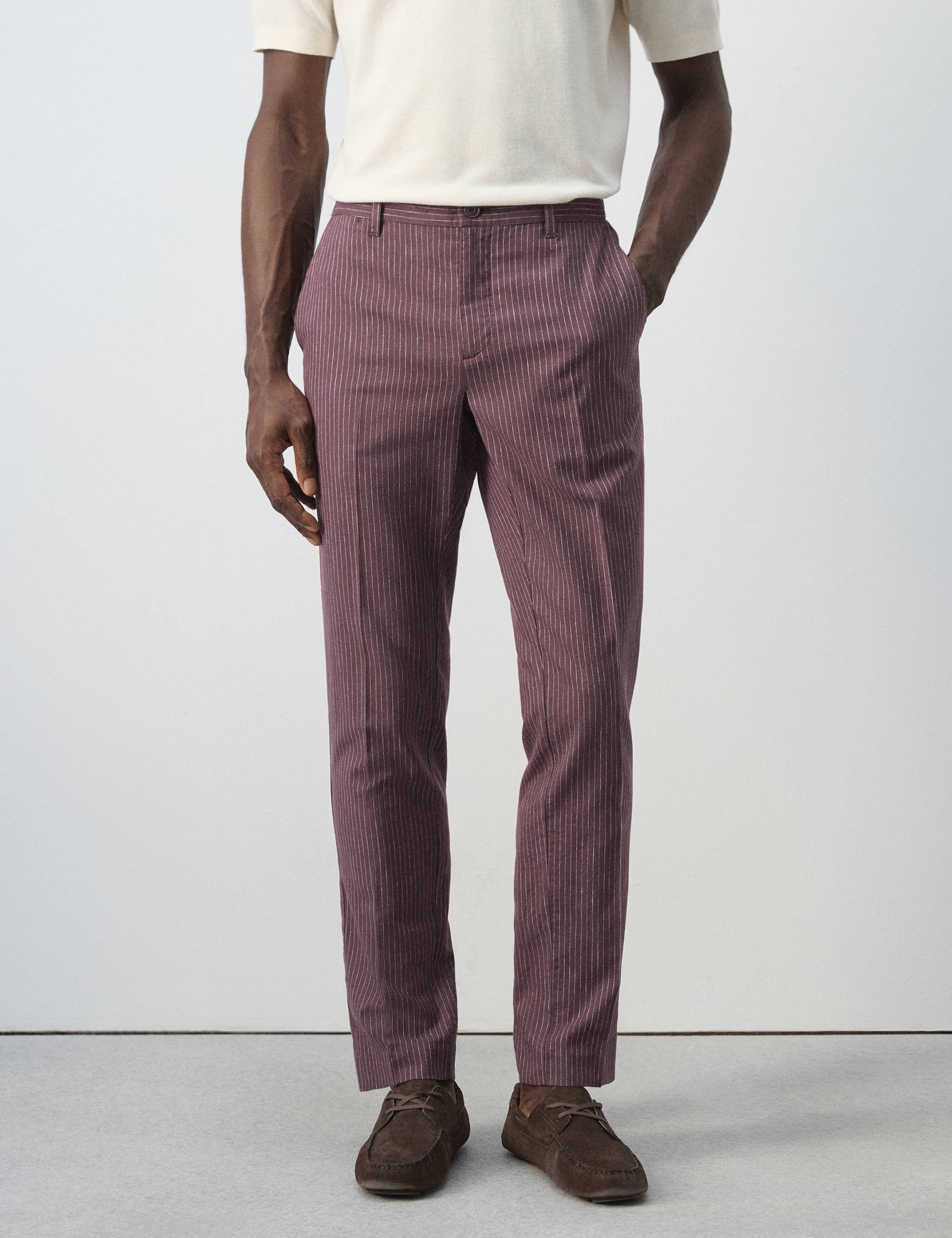 Mango trousers rainier in plum-002