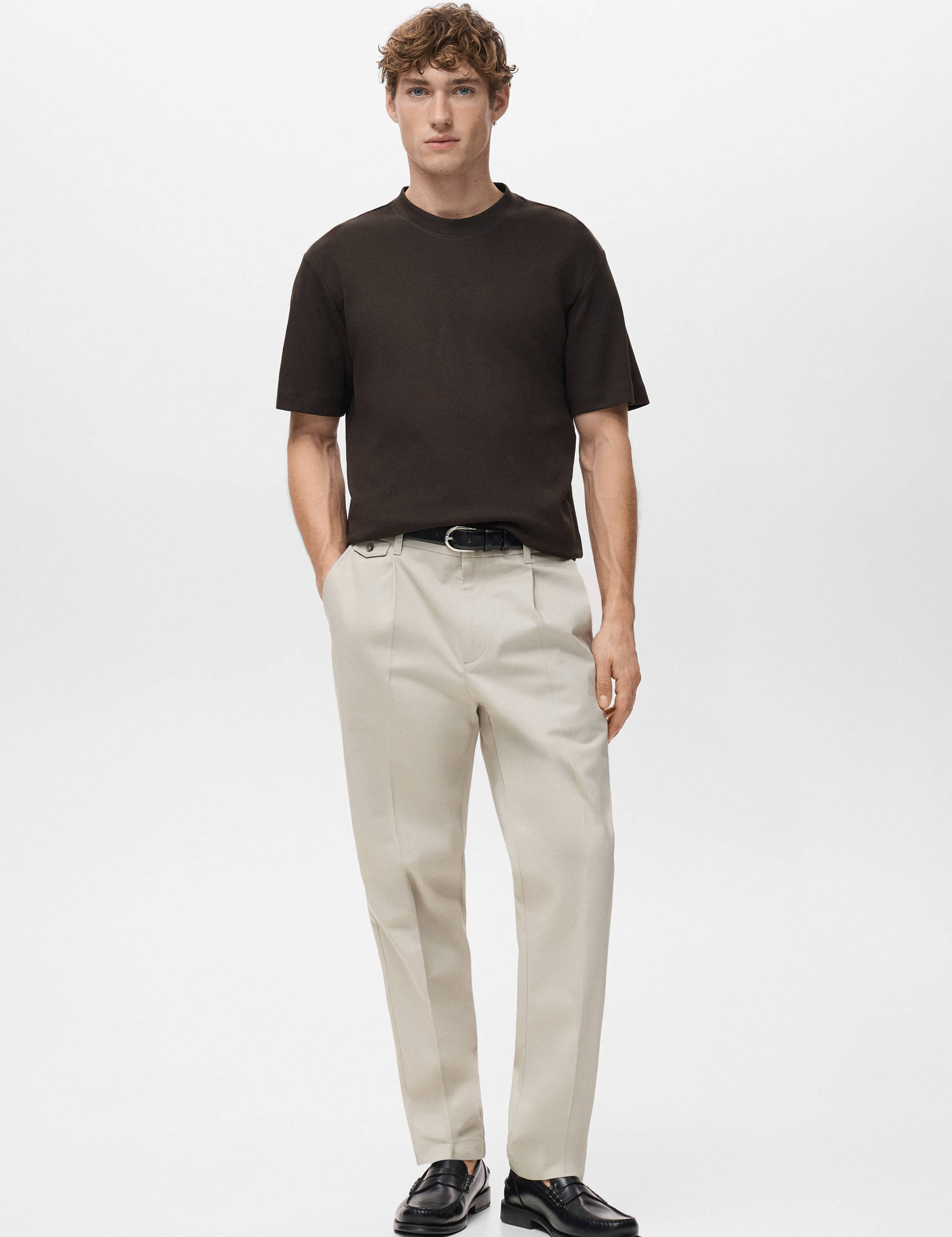 Mango t-shirt kimi in chocolate - 001