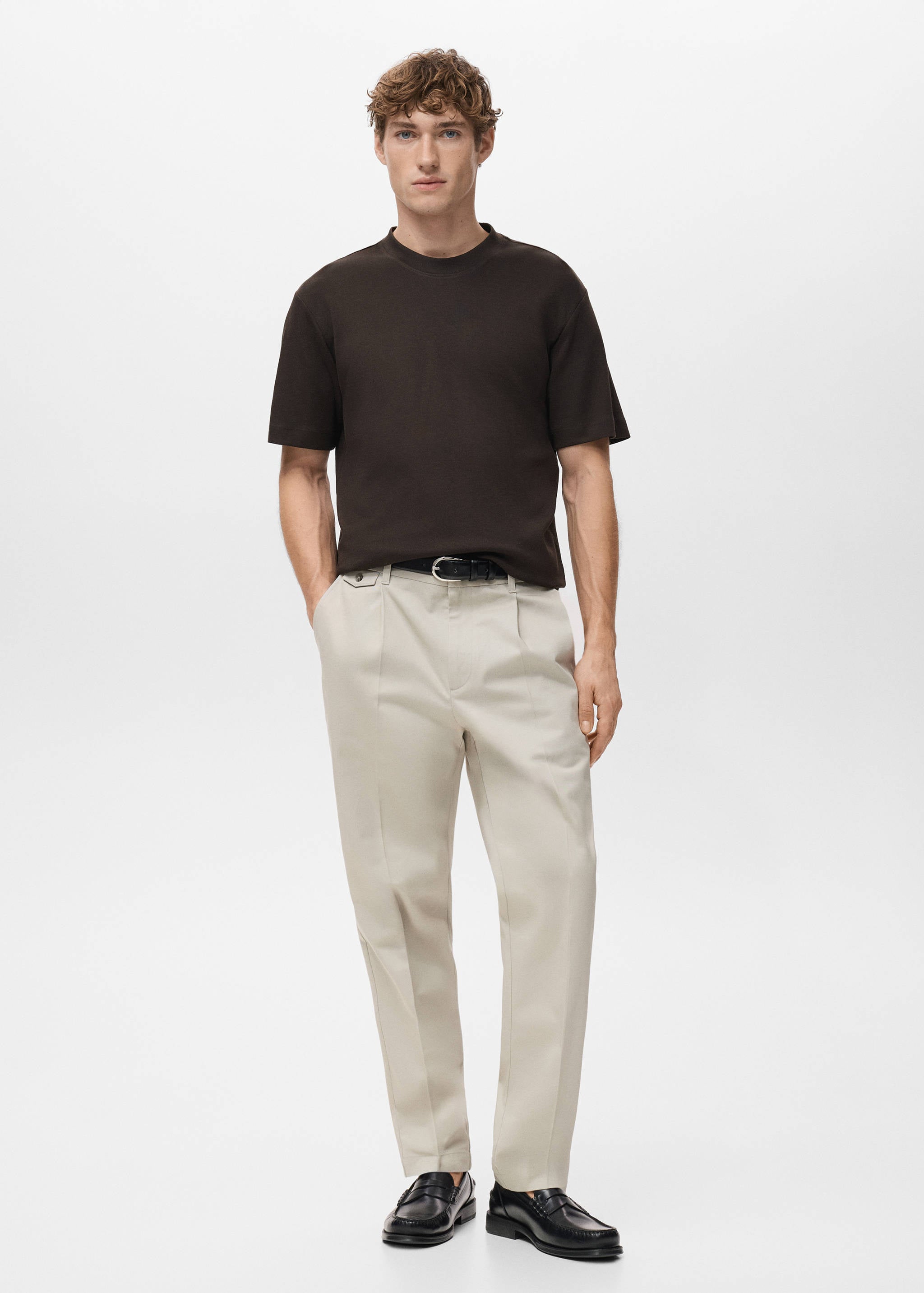 Mango t-shirt kimi in chocolate - 001